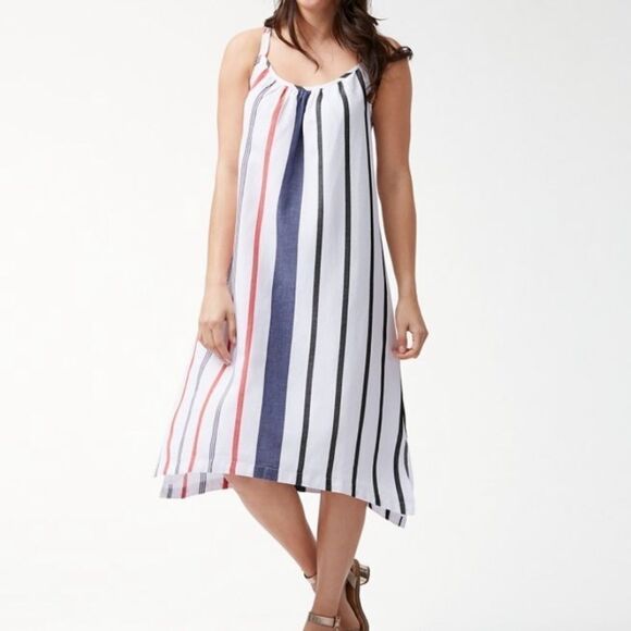 TOMMY Bahama Amalia Stripe Midi Sundress sz M - Picture 1 of 13